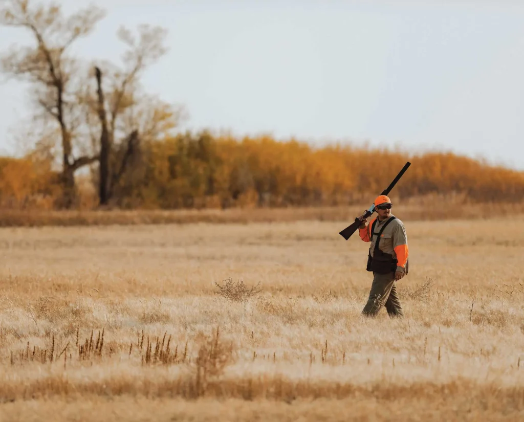 A Pheasant Hunter in North Dakota in the snow