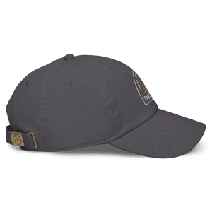 Side profile of the Project Upland logo dad hat.