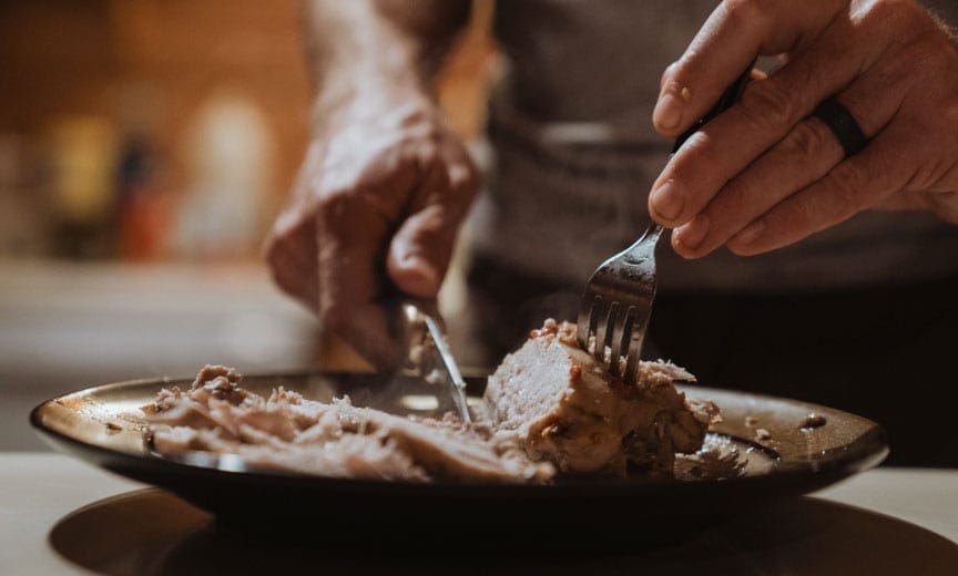 Ben Jones preparing a ruffed grouse recipe.